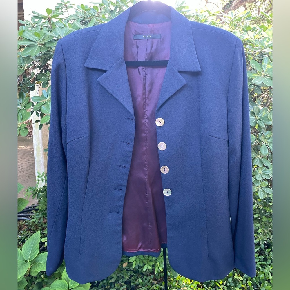 GO Classic Navy Blazer with Pearl buttons - Size 12